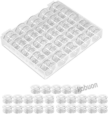 25個セット ボビン プラスチック製 透明ボビン 縫いボビン 裁縫道具 収納ボックス ...