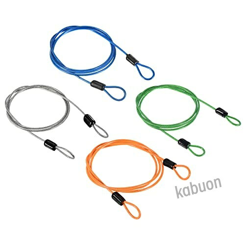 [仕様] サイズ：1m×2.5mm(長さ×直径)。 カラー：シルバー/緑/青/オレンジ。 セット：セキュリティワイヤー×4本。 [素材] ステンレス、プラスチック。 ワイヤーロープは防錆性、防水性、耐久性に優れています。 長くご利用いただけます。 [デザイン] セキュリティケーブルはダブルループ付きで、工具不要で素早く簡単に使用できます。 両サイドループ形状で各種ロックと合わせて使用できます。 [利点] ワイヤーロープはコーティングされているため、道具を傷付ける心配はありません。 軽量で扱いやすく、コンパクトに収納可能です。 [様々な用途で] オートバイ、自転車、自動車、門扉・農機具、各種ロック製品の補助用として使用できます。[仕様] サイズ：1m×2.5mm(長さ×直径)。 カラー：シルバー/緑/青/オレンジ。 セット：セキュリティワイヤー×4本。 [素材] ステンレス、プラスチック。 ワイヤーロープは防錆性、防水性、耐久性に優れています。 長くご利用いただけます。 [デザイン] セキュリティケーブルはダブルループ付きで、工具不要で素早く簡単に使用できます。 両サイドループ形状で各種ロックと合わせて使用できます。 [利点] ワイヤーロープはコーティングされているため、道具を傷付ける心配はありません。 軽量で扱いやすく、コンパクトに収納可能です。 [様々な用途で] オートバイ、自転車、自動車、門扉・農機具、各種ロック製品の補助用として使用できます。