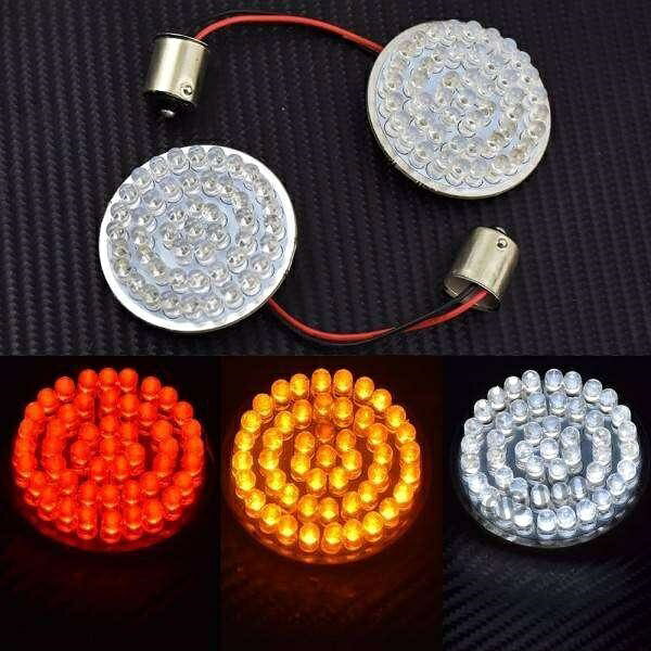 2個セット リア LEDウインカー ライト レンズカバー付 ハーレー ダイナ ツーリング...