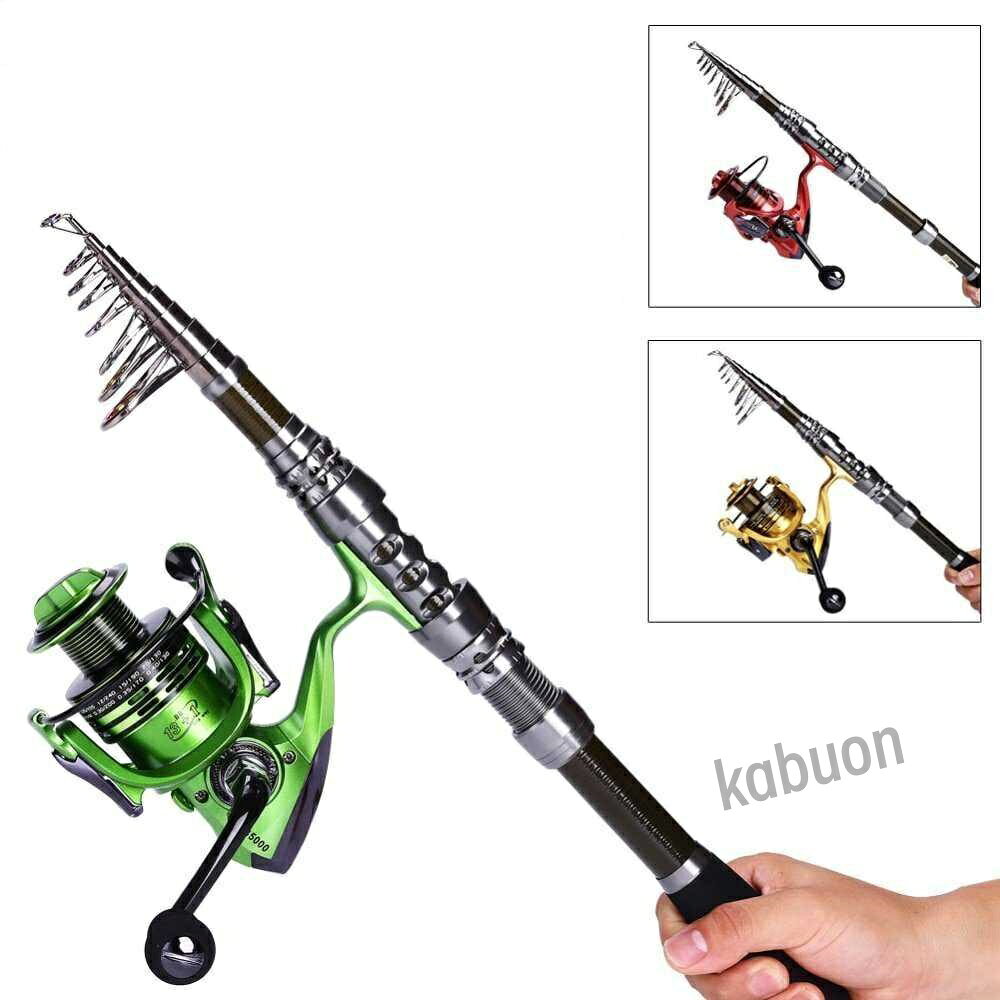 Sougayilang 2.4M カーボン Telescopic 釣り 竿 with GB3000 Series 3 Color スピニング 釣り