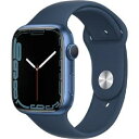 MKN83J-A Apple Watch Series 7 GPSモデル 45mm ブルーアルミニウムケースとアビスブルースポーツバンド レギュラー MKN83J/A