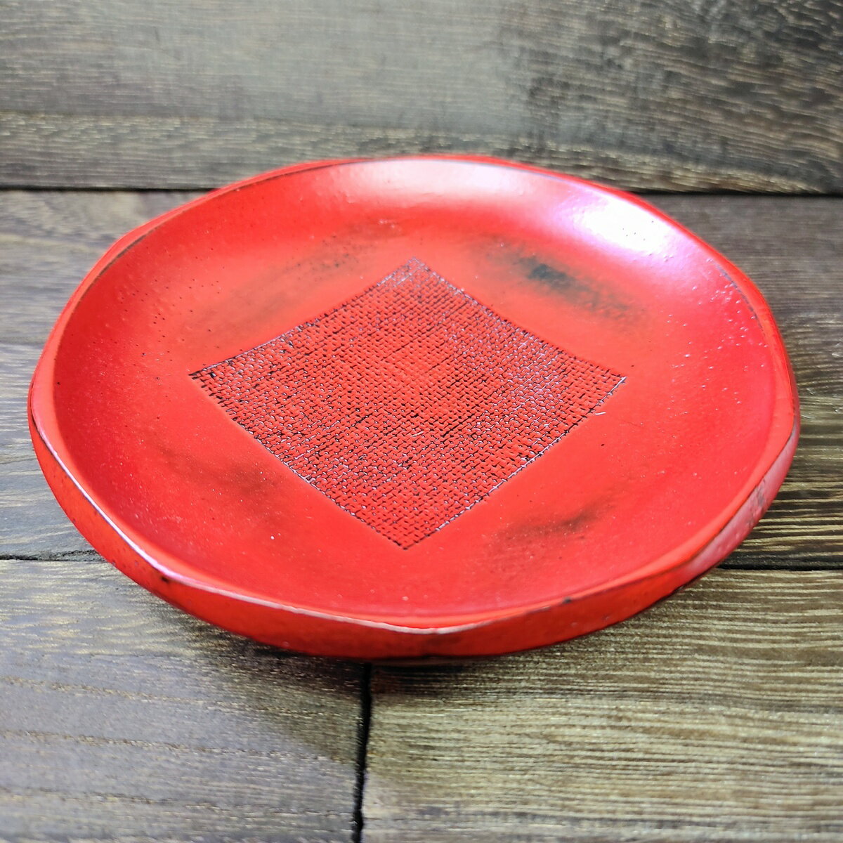 茶托 根来小粋 木製 天然木 漆塗り 漆 漆塗 漆器 丸型 丸 径120mm 赤 布張り 中国製 プレゼント ギフト コースター ※茶托単品の販売です。