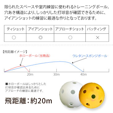 ホローボール/練習用ゴルフボール トレーニングボール 100個セット/ピーボール スポーツ 室内トレーニング