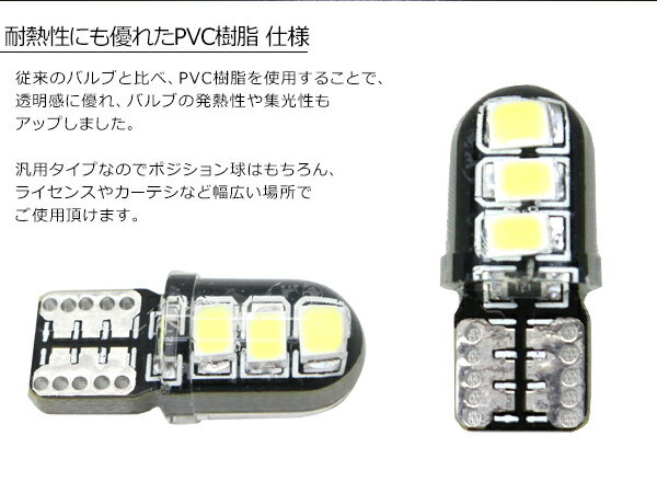 T10 LED�Х�� 3chip �ۥ磻�� PVC�� ����Х�� 2�ĥ��å� �롼����� �ݥ������ �ʥ�С���/�饤���󥹥��� �Хå����� �ݾ��դ� LED�Х��