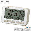 電波 デジタル 時計 めざまし 8RZ234SR38 アラーム スヌーズ カレンダー 温度 湿度 六曜 ライト リズム RHYTHM 【お取り寄せ】