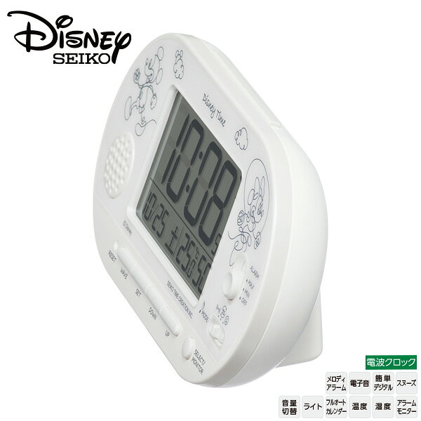 ディズニー 電波 目ざまし FD482W セイコー SEIKO ミッキー ミニー Disney 31曲 メロディ 温度 湿度 カレンダー ライト スヌーズ 【お取り寄せ】【名入れ】【Disneyzone】 【ギフトラッピング対応】【お取り寄せ】【正規品】 [2]