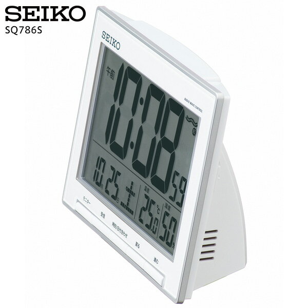 電波 デジタル 時計 セイコー SEIKO SQ786S めざまし 温度 湿度 ライト カレンダー 電子音 アラーム 【ギフトラッピング対応】【お取り寄せ】 [3]