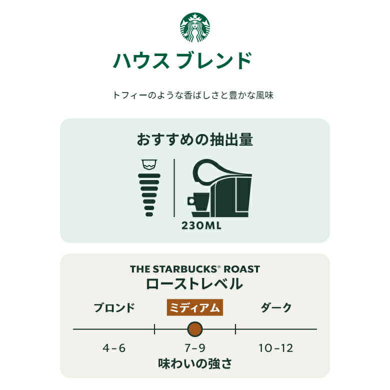 ドルチェグスト 専用カプセル ネスカフェドルチェグスト カプセル式コーヒーメーカー【お取り寄せ】スターバックス ネスレ nestle NDGSHA01 ブラックコーヒー ハウス ブレンド 12杯分 マグサイズ