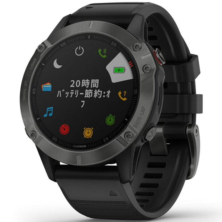 【取説★印刷サービス】 GPSスマートウォッチ ガーミン GARMIN fenix 6 Sapphire Black (010-02158-43) ランニング 登山 ゴルフ スキー アウトドア スポーツウォッチ 腕時計 Suica対応 血中酸素トラッキング 心拍計 音楽再生 メール/ライン通知機能