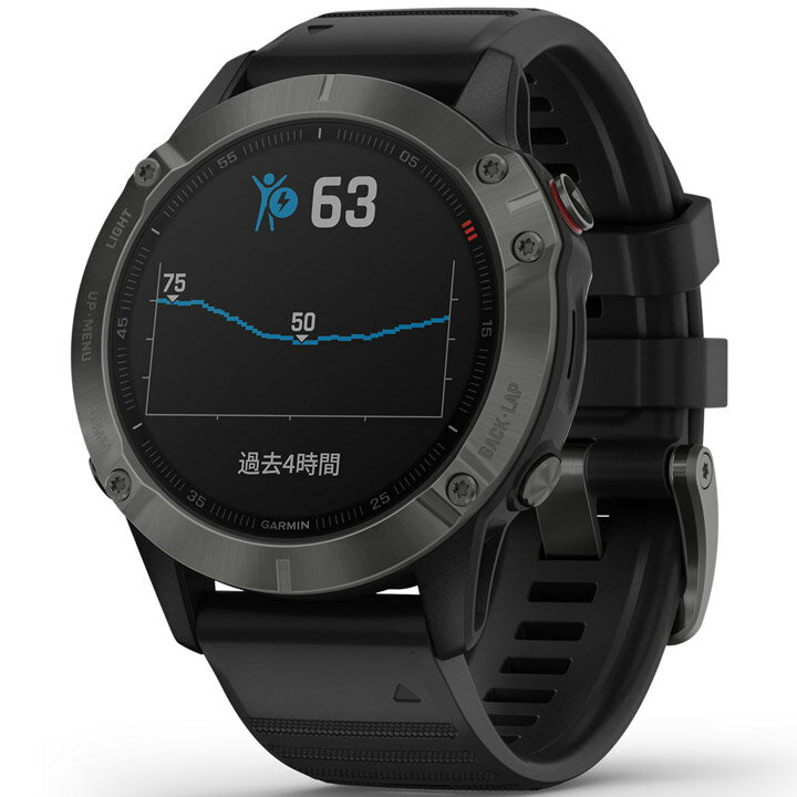 【取説★印刷サービス】 GPSスマートウォッチ ガーミン GARMIN fenix 6 Sapphire Black (010-02158-43) ランニング 登山 ゴルフ スキー アウトドア スポーツウォッチ 腕時計 Suica対応 血中酸素トラッキング 心拍計 音楽再生 メール/ライン通知機能