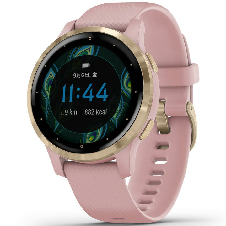 【取説★印刷サービス】 GPSスマートウォッチ ガーミン GARMIN vivoactive 4S Dust Rose/Light Gold (010-02172-37) スポーツウォッチ ランニング マラソン Suica対応 血中酸素トラッキング メール/ライン通知機能 音楽保存/再生 心拍計 腕時計