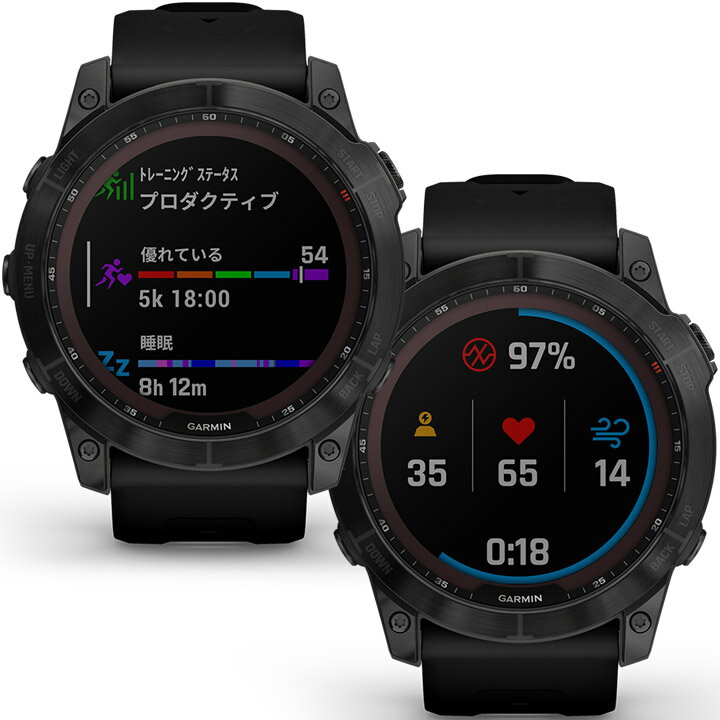 【取説★印刷サービス】 GPSスマートウォッチ ガーミン GARMIN fenix 7X Sapphire Dual Power Ti Black DLC / Black (010-02541-43) ランニング 登山 ゴルフ スキー アウトドア サーフィン 筋トレ Suica対応 血中酸素 心拍計 高度計 温度計 音楽再生 通知機能