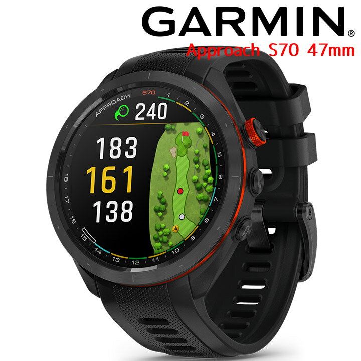 【31日新発売】【取説サービス】 ゴルフウォッチ ガーミン GARMIN Approach S70 47mm Black (010-02746-22) GPSスポーツウォッチ スマートウォッチ ゴルフ ランニング サイクリング AMOLEDディスプレイ suica対応 血中酸素 加速度計 通知機能 天気情報 タッチスクリーンのサムネイル