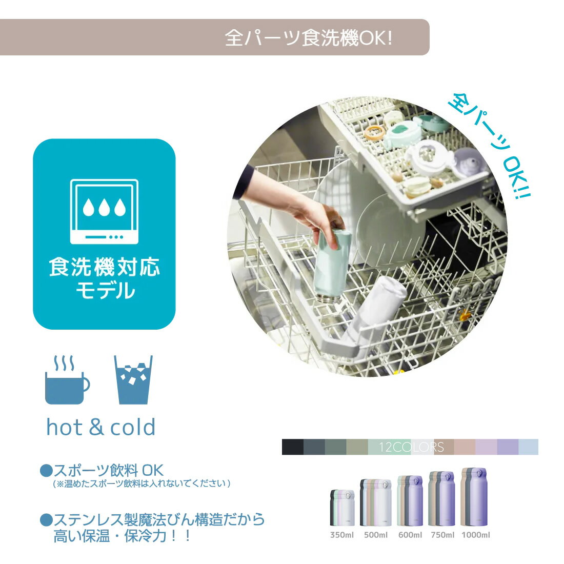 サーモス 真空断熱ボトル 水筒 マグボトル JNL-Sシリーズ 冷たいドリンク 温かいド...
