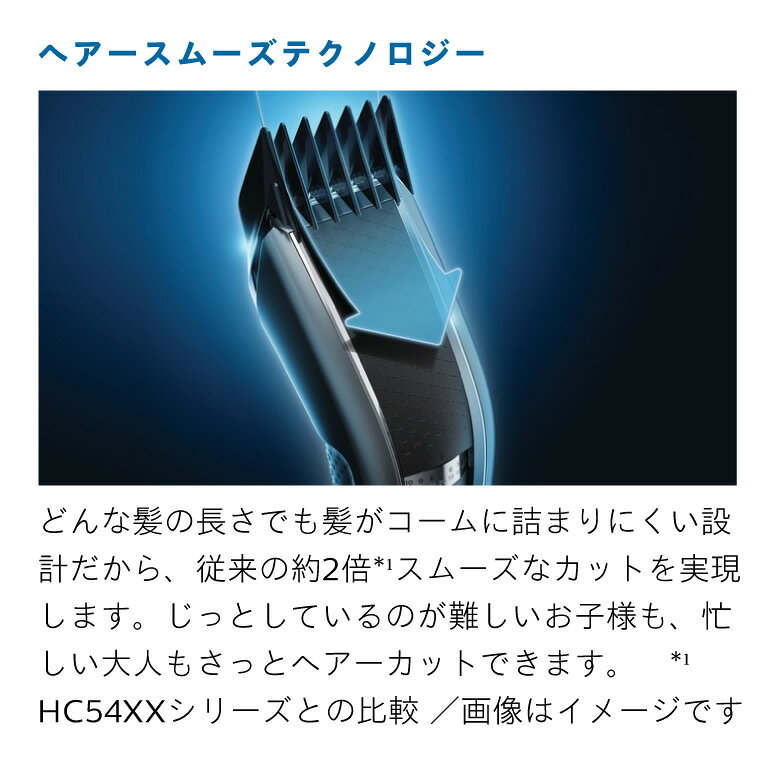 カデココ(家電とギフトの専門店)のフィリップス ヘアカッター 5000シリーズ 電動バリカン 水洗い対応 コードレス HC5690/60 シルバー/ブラック【お祝い プレゼント】【お取り寄せ】｜アングル3