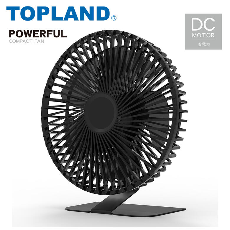 トップランド 扇風機 パワフルコンパクト 羽根サイズ 14cm 5枚羽根【在庫あり】TOPLAND SF-DK38 BK ブラック