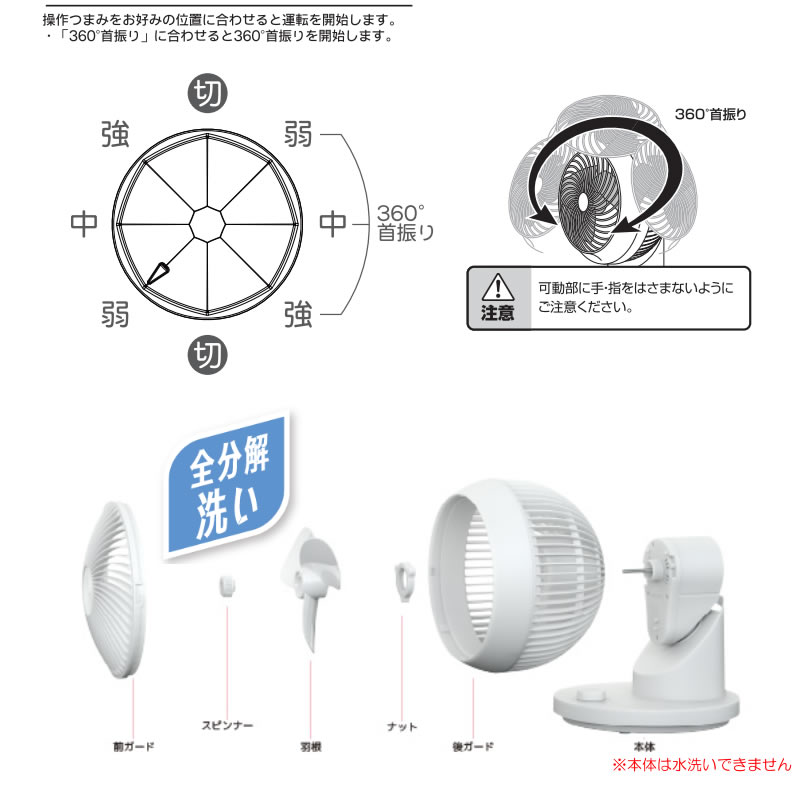 おおたけ『360゜メカ式サーキュレーター（UF-C184AT-W）』