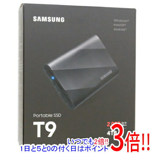 【1日と5.0のつく日、18日はポイント3倍！】SAMSUNG製 SSD T9 MU-PG4T0B-IT/EC ブラック 4TB