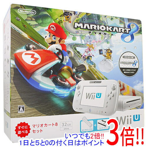 【いつでも2倍！5．0のつく日は3倍！1日も18日も3倍！】【中古】任天堂 Wii U すぐに遊べる マリオカート8セット shiro 元箱あり