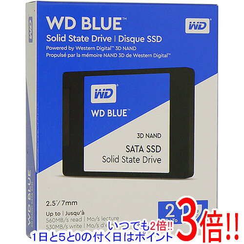 【1日と5.0のつく日、18日はポイント3倍！】Western Digital製 SSD WD Blue 3D NAND SATA WDS200T2B0A 2TB