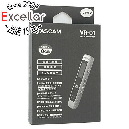 【いつでも2倍！5．0のつく日は3倍！1日も18日も3倍！】【中古】TASCAM リニアPCM対応 ICレコーダー VR-01-BR ブラウン 未使用