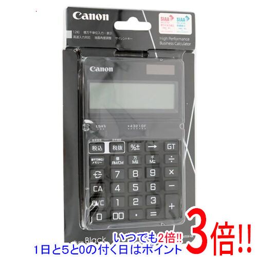 商品名CANON チルト式卓上電卓 KS-1250TUV-BK ピュアブラック商品状態新品です商品説明見やすい大画面、押しやすいキータッチ ビジネスでの使いやすさを追求した電卓 表示桁数：12桁商品名チルト式卓上電卓 型番KS-1250TUV-BK [ピュアブラック]仕様[スペック] タイプ ビジネス電卓 桁数 12 桁 使用電源 太陽電池/内蔵電池(CR2016) 抗菌 ○ [サイズ・重量] 幅x高さx奥行き 109x16.3x178 mm 重量 178 gメーカー名CANONその他 ※商品の画像はイメージです。その他たくさんの魅力ある商品を出品しております。ぜひ、見て行ってください。※返品についてはこちらをご覧ください。　