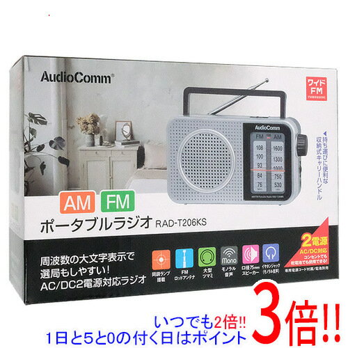 【1日と5.0のつく日、18日はポイント3倍！】オーム電機 AM/FMポータブルラジオ AudioComm RAD-T206KS