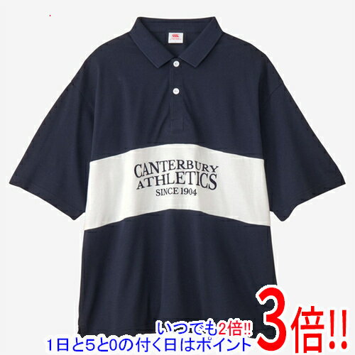 【1日と5.0のつく日、18日はポイント3倍！】CANTERBURY カンタベリー L サイズ ショートスリーブ パネルビッグラガーポロ RA325115 ネイビー