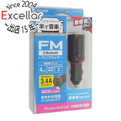 【いつでも2倍！5．0のつく日は3倍！1日も18日も3倍！】エレコム FMトランスミッター LAT-FMBTB04BK ブラック