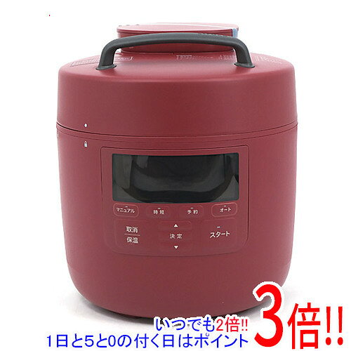 【中古】siroca 電気圧力鍋 おうちシェフPRO SP-2DS271(R) レッド 未使用
