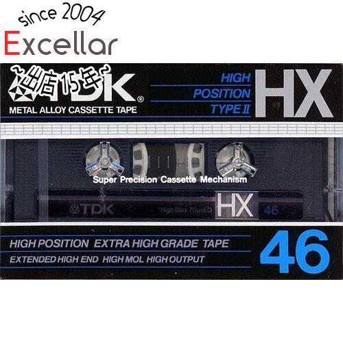 商品名TDK カセットテープ ハイポジ HX46 46分商品状態 新品です。 商品説明 片面23分、両面46分の録音が可能 商品名 カセットテープ ハイポジ 型番 HX46 メーカー名 TDK その他 ※商品の画像はイメージです。その他たくさんの魅力ある商品を出品しております。ぜひ、見て行ってください。※返品についてはこちらをご覧ください。　