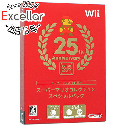 商品名【中古】スーパーマリオコレクション スペシャルパック Wii商品状態開封済みの中古品です。内容物はすべて揃っています。※本商品は、製品の性質上、返品はお受けできませんのでご了承ください。商品説明 『スーパーマリオコレクション』をWiiで復刻。 25年の歴史が詰まった、特別パッケージ。 1985年9月13日にファミコンソフト『スーパーマリオブラザーズ』が発売されてから、今年で25周年。 これまでマリオタイトルを経験したことのある全てのお客様に向け、マリオの懐かしい思い出や新しい発見が詰まった特別パッケージを発売します。 セット内容 ・Wiiソフト『スーパーマリオコレクション』 ・スーパーマリオヒストリー 1985-2010(ブックレット、サウンドトラックCD) ＜Wiiソフト『スーパーマリオコレクション』＞ 『スーパーマリオブラザーズ1、2、3』、『スーパーマリオUSA』計4本のソフトが遊べる、スーパーファミコンソフト『スーパーマリオコレクション』が、Wiiソフトとして復活。Wiiリモコンを使って、初期のマリオタイトルをまとめて楽しむことができます。 ＜スーパーマリオヒストリー 1985 - 2010＞ ・ブックレット スーパーマリオ25年間の歴史や過去の印刷物、未公開の開発資料などを掲載したブックレット。この一冊でスーパーマリオの歩みを振り返ることができます。 ・サウンドトラック 『スーパーマリオブラザーズ』から最新作『スーパーマリオギャラクシー2』までのゲーム音楽を収録したCDです。 対応コントローラ Wiiリモコン(横持ち)、クラシックコントローラ(クラシックコントローラPRO含む)、ニンテンドーゲームキューブコントローラ ジャンルアクションプレイ人数1〜2人(スーパーマリオブラザーズ2とスーパーマリオUSAは1人)その他※商品の画像はイメージです。その他たくさんの魅力ある商品を出品しております。ぜひ、見て行ってください。※返品についてはこちらをご覧ください。　