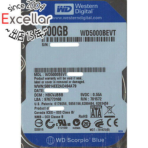 ڤĤǤ2ܡ50ΤĤ3ܡ1183ܡۡšWesternDigital HDD 2.5inch WD5000BEVT 500GB 9.5mm 1200013000ְ