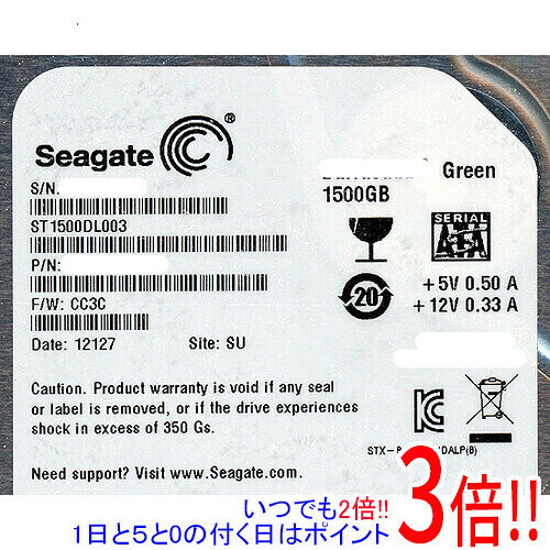 【1日と5.0のつく日、18日はポイント3倍！】SEAGATE製HDD ST1500DL003 1.5TB SATA600 5900