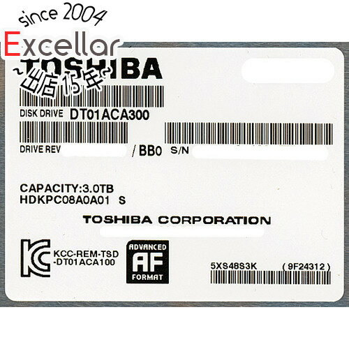 【いつでも2倍！5．0のつく日は3倍！1日も18日も3倍！】TOSHIBA製HDD DT01ACA300 3TB SATA600 7200