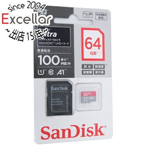【いつでも2倍!5.0のつく日、18日は3倍!】SanDisk microSDXCメモリーカード SDSQUAR-064G-JN3MA 64GB