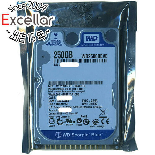 【いつでも2倍!5.0のつく日、18日は3倍!】WesternDigital HDD 2.5inch WD2500BEVE 250GB 9.5mm 【いつでも2倍!5.0のつく日、18日は3倍!】WesternDigital HDD 2.5inch WD2500BEVE 250GB 9.5mm