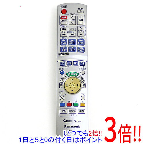For Visual Equipments - 【1日と5.0のつく日、18日はポイント3倍！】【中古】Panasonic DVDビデオレコーダー用 リモコン N2QAYB000187 電池カバーなし
