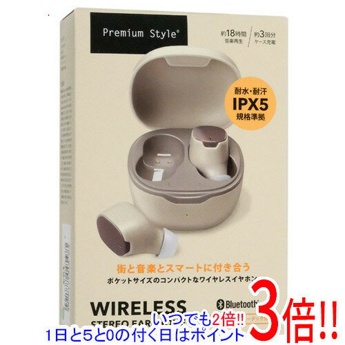 楽天エクセラー2号館　楽天市場店【1日と5.0のつく日、18日はポイント3倍！】PGA 完全ワイヤレス ステレオイヤホン カナルタイプ Premium Style PG-BTE17TW5BE ベージュ