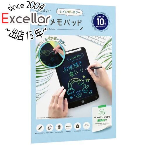 【いつでも2倍！5．0のつく日は3倍！1日も18日も3倍！】オーム電機 OffiStyle電子メモパッド 10インチ レインボーカラー ロックスイッチ付き JIM-C10R