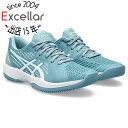 【いつでも2倍 5．0のつく日は3倍 1日も18日も3倍 】asics アシックス 23.0cm テニス シューズ レディース SOLUTION SWIFT FF オールコート 1042A197 グリスブルー/ホワイト