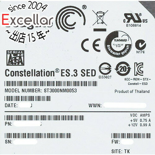 【いつでも2倍！5．0のつく日は3倍！1日も18日も3倍！】SEAGATE製HDD ST3000NM0053 3TB SATA600 7200