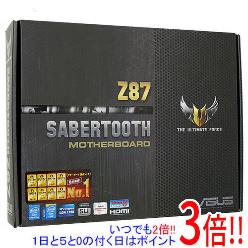 【1日と5.0のつく日、18日はポイント3倍！】【中古】ASUS製 ATXマザーボード SABERTOOTH Z87 LGA1150 未使用