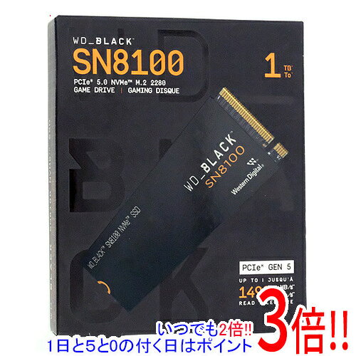 【1日と5.0のつく日、18日はポイント3倍！】Western Digital製 WD_Black SN8100 NVMe SSD WDS100T1X0M 1TB