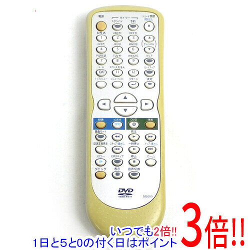 Air Conditioners - 【1日と5.0のつく日、18日はポイント3倍！】【中古】フナイ VHS＋DVDレコーダー用リモコン NB600