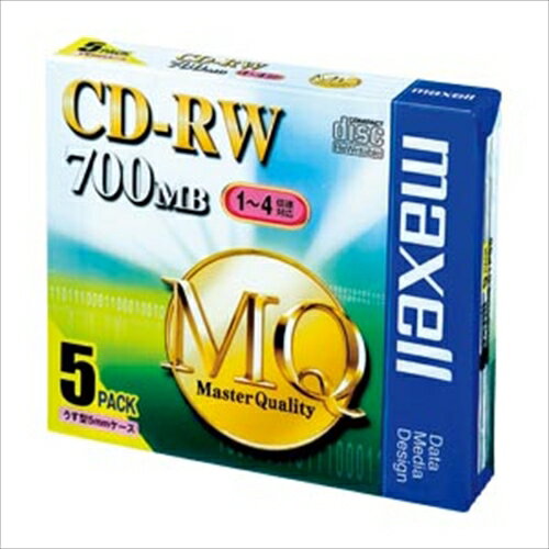 maxell【AC】PC　DATA用CD−RWシルバー　5枚 A-4902580507763★【CDRW80MQ.S1P5S】