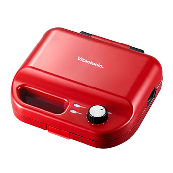 【7/20限定★抽選で2人に1人最大100%ポイントバック！要エントリー】ビタントニオ【Vitantonio】ワッフル&ホットサンドベーカー トースターにも VWH-50-R（レッド）★【VWH50R】のサムネイル
