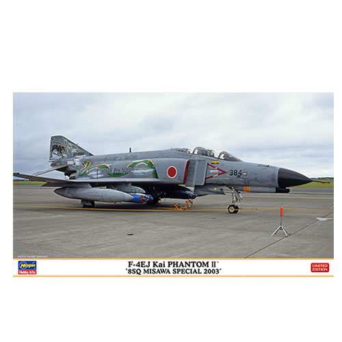 F-4EJ改 スーパーファントム “8SQ 三沢スペシャル 2003”黒豹、武士、龍を描いた、8SQの特別塗装機を再現！■デカール（マーキング）航空自衛隊 第3航空団 第8飛行隊 三沢基地航空祭記念塗装機 「384」（航空自衛隊 プレ50周年記念塗装機）（三沢基地：2003年9月）スケール　・・・　1：72模型全長：268mm模型全幅：163mm※画像はイメージです。※この商品は、組み立て、塗装が必要なプラモデルです。※組み立て、塗装には別途、接着剤や工具、塗料等が必要です。発売日：2023年1月メーカー：ハセガワJAN：4967834024267