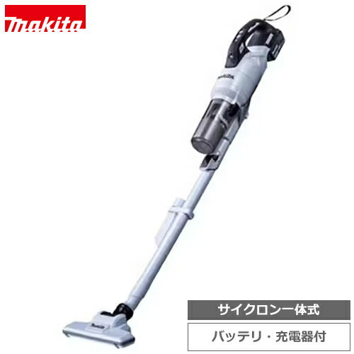 マキタ サイクロン掃除機 【5/25限定★抽選で2人に1人最大100%ポイントバック！要エントリー】マキタ【makita】18V3.0Ah サイクロン一体式 充電式クリーナ 白 掃除機 コードレススティッククリーナー CL286FDRFW★【電池・充電器付き】