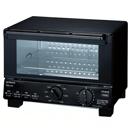 【7/25限定★抽選で2人に1人最大100%ポイントバック！要エントリー】日立【HITACHI】オーブントースター ブラック VEGEE HTO-C3A-Bのサムネイル